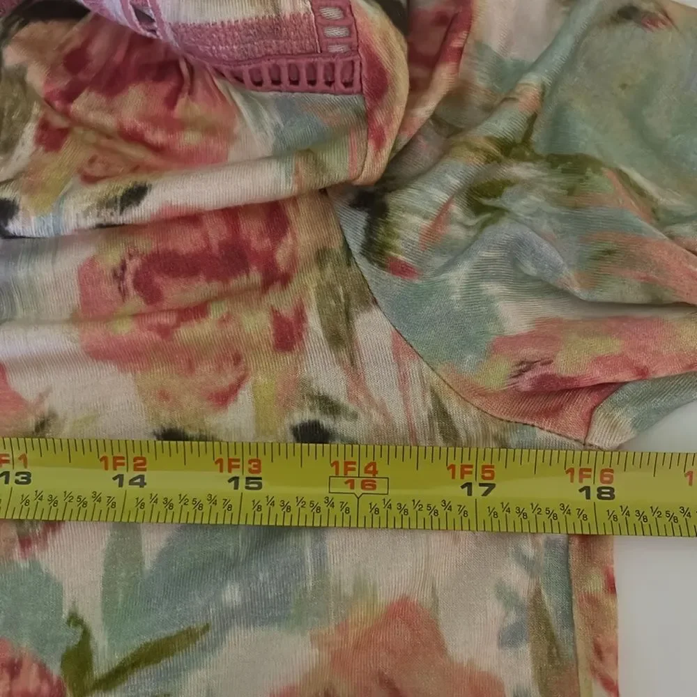 Soft Surrondings Floral Pink and Green Women's Top size XS - Picture 4 of 6